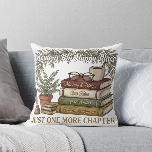 Item preview, Home Is My Happy Place Just One More Chapter Bookstack designed and sold by sanorastyle.