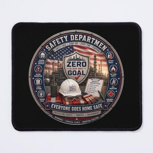 Item preview, Safety Department Zero Goal Industrial Safety Challenge Coin Wall Art | Refinery & Chemical Plant Safety Professional Design designed and sold by artistwill.