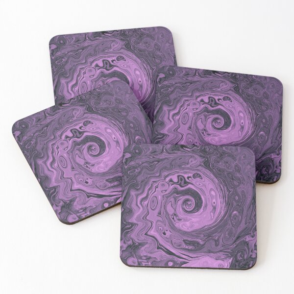 Item preview, Groovy Retro Abstract Pink and Black Swirl designed and sold by myrubiogarden.