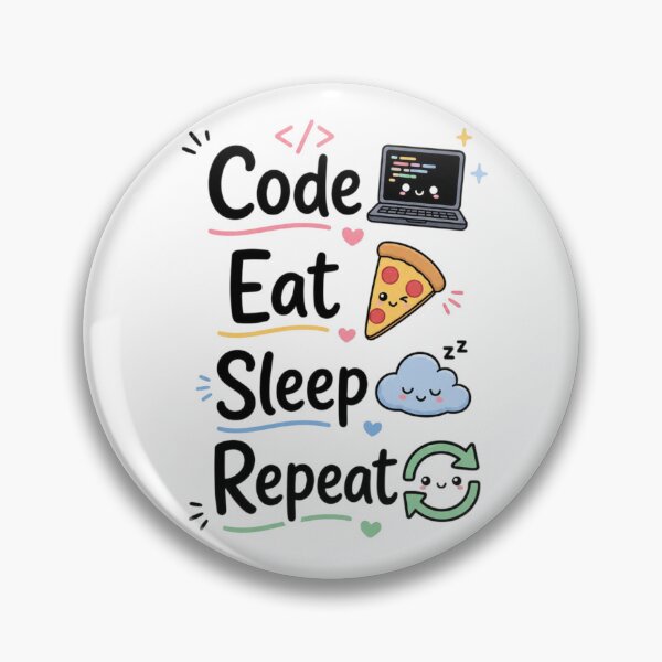 Item preview, Code Eat Sleep Repeat Cute Programmer Shirt | Kawaii Coding Quote | Funny Developer Gift | Software Engineer Sticker designed and sold by Sanika arts .