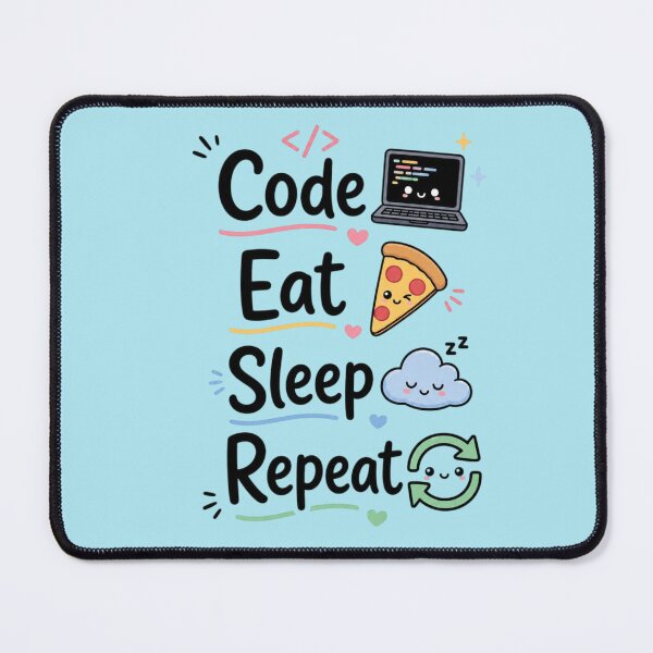 Item preview, Code Eat Sleep Repeat Cute Programmer Shirt | Kawaii Coding Quote | Funny Developer Gift | Software Engineer Sticker designed and sold by Sanika arts .