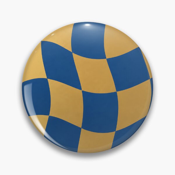 Item preview, Blue and Gold Wavy Checkerboard Pattern designed and sold by Aureva Arts Shop.