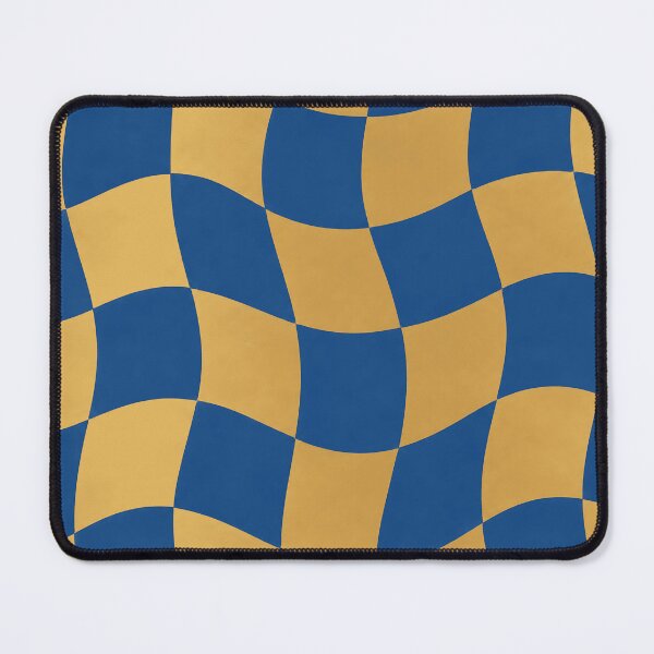 Item preview, Blue and Gold Wavy Checkerboard Pattern designed and sold by Aureva Arts Shop.