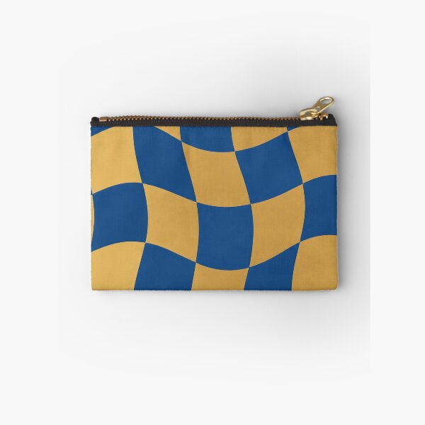 Item preview, Blue and Gold Wavy Checkerboard Pattern designed and sold by Aureva Arts Shop.