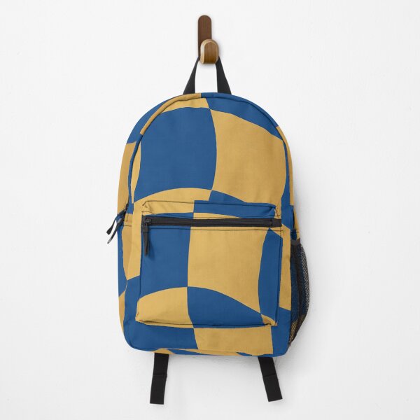 Item preview, Blue and Gold Wavy Checkerboard Pattern designed and sold by Aureva Arts Shop.