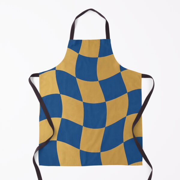 Item preview, Blue and Gold Wavy Checkerboard Pattern designed and sold by Aureva Arts Shop.