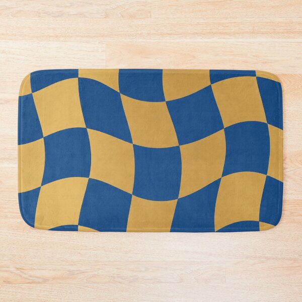 Item preview, Blue and Gold Wavy Checkerboard Pattern designed and sold by Aureva Arts Shop.