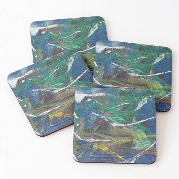 Item preview, Blue Green Abstract Collage designed and sold by Swooncake Press.