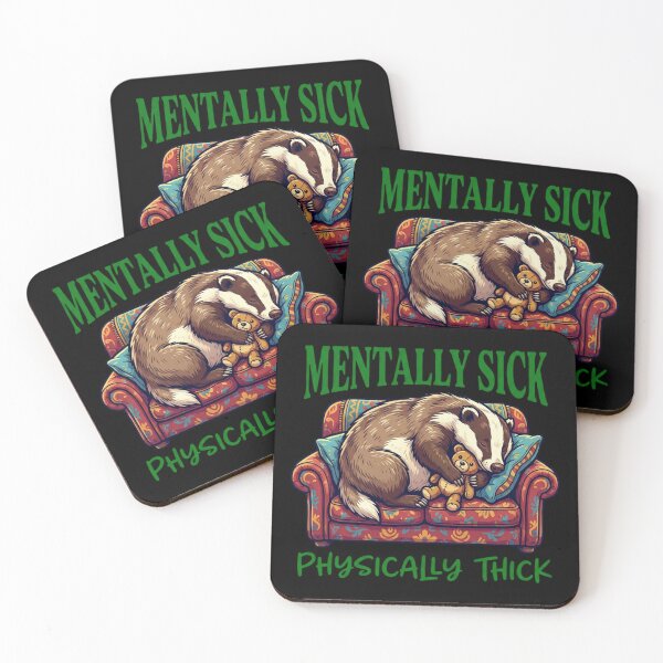 Item preview, Mentally Sick Physically Thick Badger Pattern Couch designed and sold by thenewall.