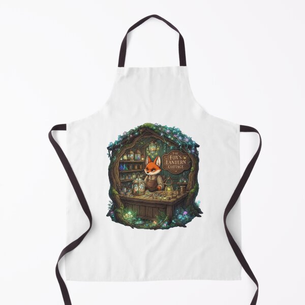Item preview, The Fox's Lantern Cottage | Whimsical Lantern Maker | Enchanted Woodland Workshop Fantasy Illustration designed and sold by MrDev.