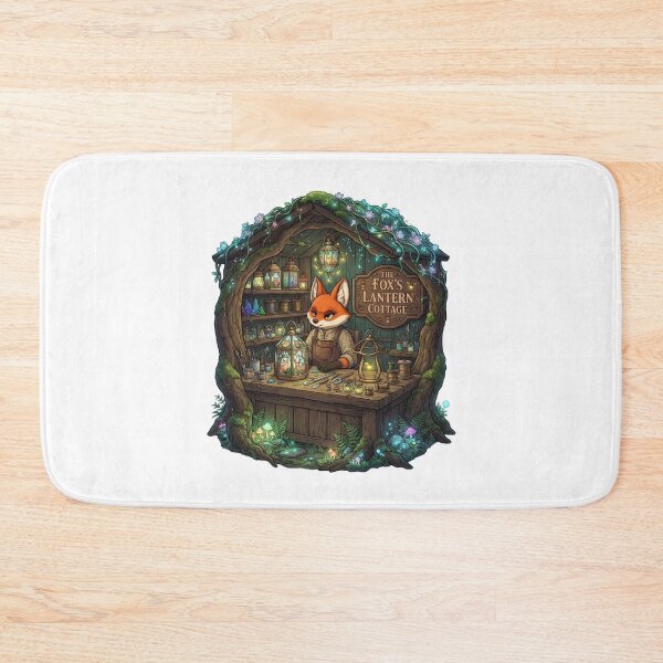 Item preview, The Fox's Lantern Cottage | Whimsical Lantern Maker | Enchanted Woodland Workshop Fantasy Illustration designed and sold by MrDev.