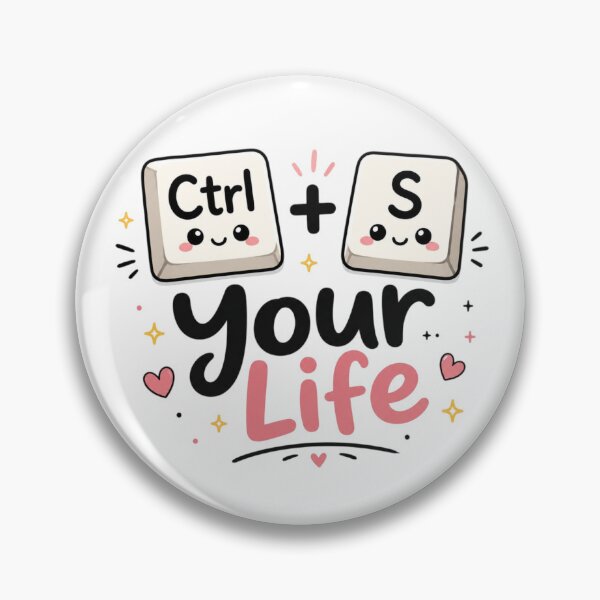 Item preview, Ctrl + S Your Life Cute Keyboard Quote | Kawaii Productivity Typography Sticker designed and sold by Sanika arts .