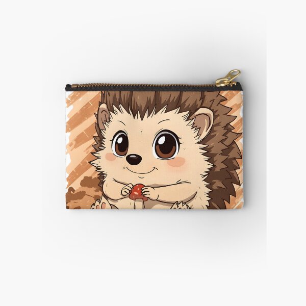 Item preview, Cute Kawaii Hedgehog Sticker | Adorable Baby Hedgehog Holding Mushroom Cartoon designed and sold by dreamz-world.