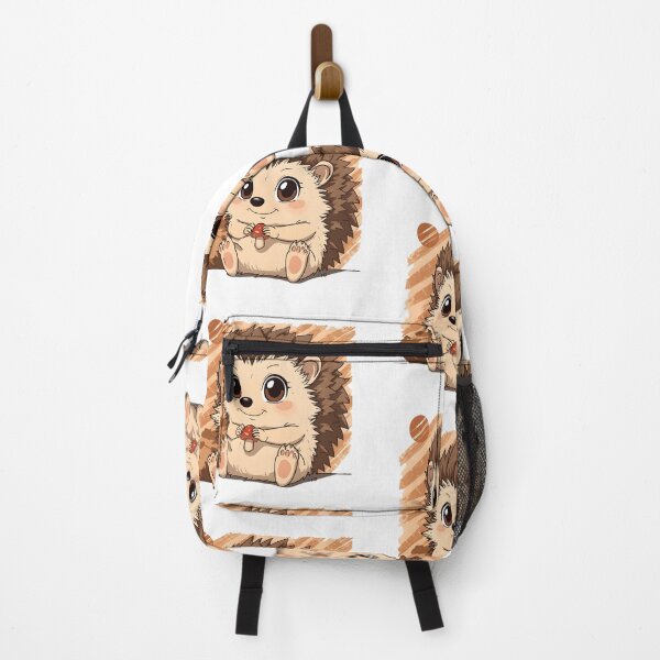 Item preview, Cute Kawaii Hedgehog Sticker | Adorable Baby Hedgehog Holding Mushroom Cartoon designed and sold by dreamz-world.
