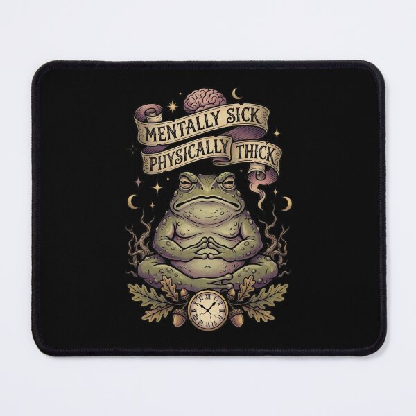 Item preview, Mentally Sick Physically Thick Grumpy Frog Tattoo designed and sold by thenewall.