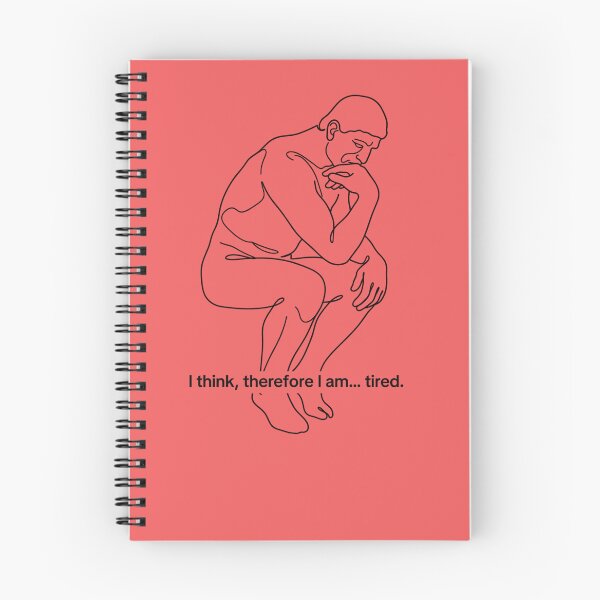 Item preview, Funny Philosophy Line Art - I Think Therefore I Am Tired designed and sold by MAGDY CANVAS.
