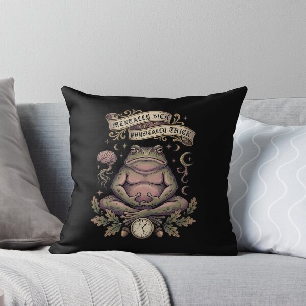 Item preview, Mentally Sick Physically Thick Meditating Toad Tattoo designed and sold by thenewall.