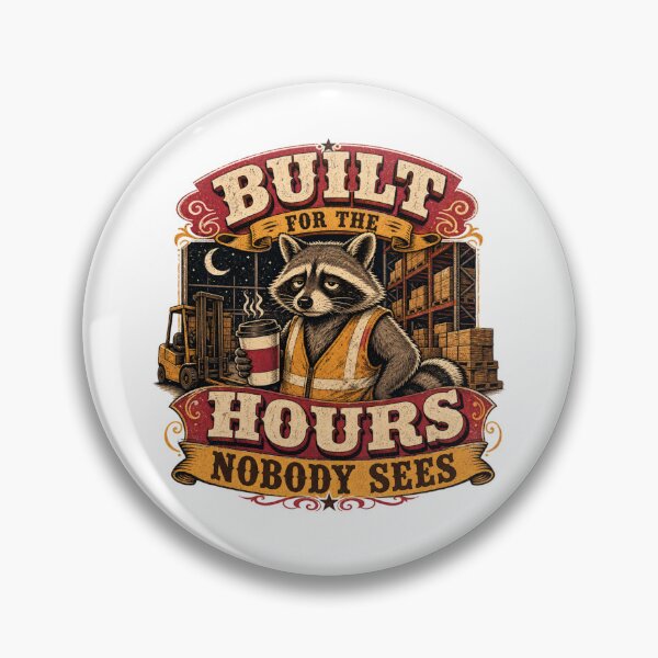 Item preview, Night Shift Raccoon Warehouse Worker designed and sold by Belarte.shop.