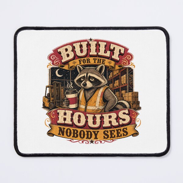 Item preview, Night Shift Raccoon Warehouse Worker designed and sold by Belarte.shop.