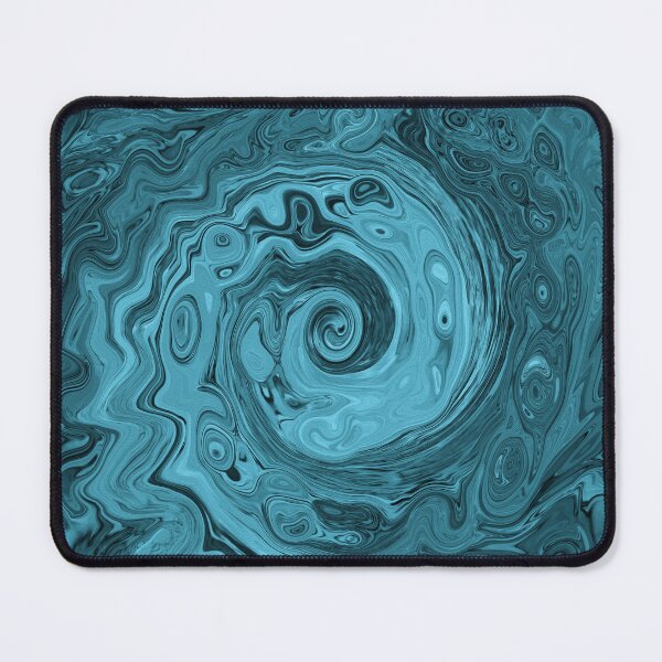 Item preview, Groovy Retro Abstract Black and Teal Swirl designed and sold by myrubiogarden.