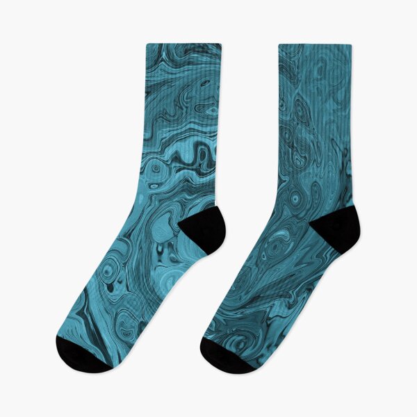 Item preview, Groovy Retro Abstract Black and Teal Swirl designed and sold by myrubiogarden.