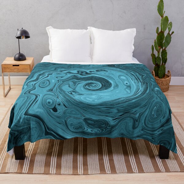 Item preview, Groovy Retro Abstract Black and Teal Swirl designed and sold by myrubiogarden.