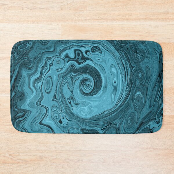 Item preview, Groovy Retro Abstract Black and Teal Swirl designed and sold by myrubiogarden.
