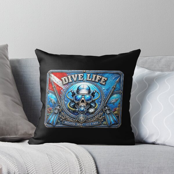 Artikelvorschau, Taucher-Totenkopf-Wandbild | Tief durchatmen, frei leben – Design für Meerestaucher entworfen und verkauft von artistwill.