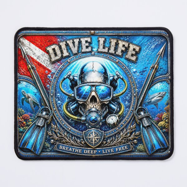 Item preview, Dive Life Skull Scuba Diving Challenge Coin Wall Art | Breathe Deep Live Free Ocean Diver Design designed and sold by artistwill.