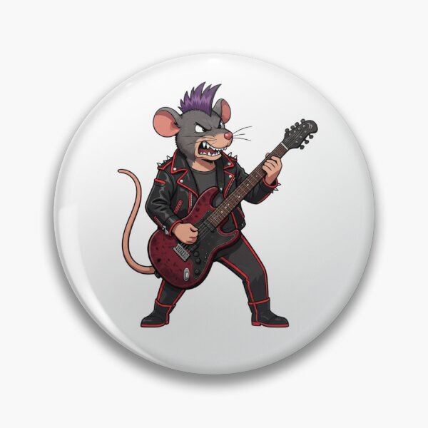 Item preview, Rock & roll style rat - gifts for rock music fans and guitarists designed and sold by ewicraft.