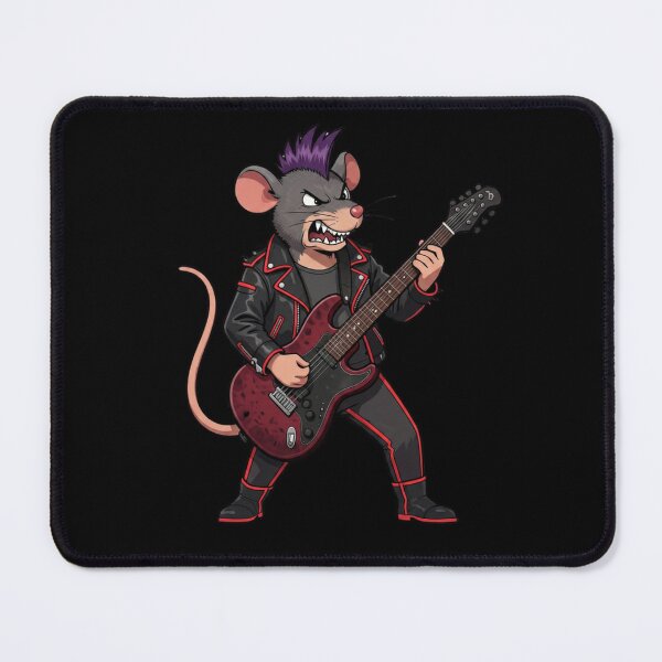 Item preview, Rock & roll style rat - gifts for rock music fans and guitarists designed and sold by ewicraft.