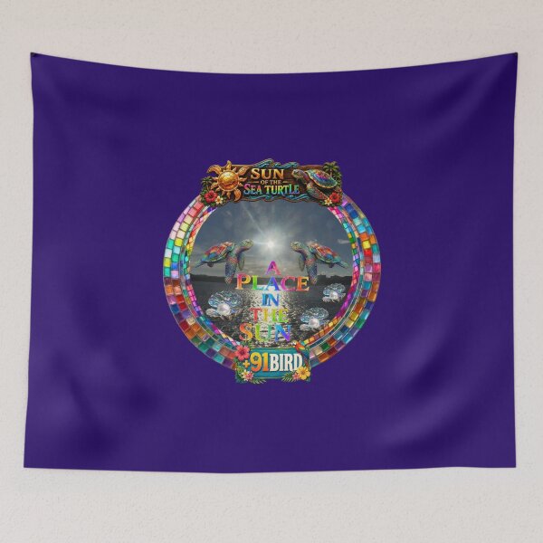 Item preview, Hayama Shinnase Beach Sunburst with Rainbow Sea Turtles - A Place in the Sun designed and sold by Plus91BIRD.