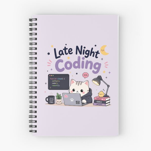 Item preview, Late Night Coding Cute Programmer Cat | Funny Developer & Coder Aesthetic Design designed and sold by Sanika arts .