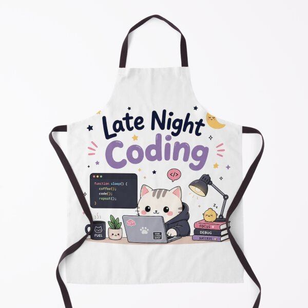 Item preview, Late Night Coding Cute Programmer Cat | Funny Developer & Coder Aesthetic Design designed and sold by Sanika arts .