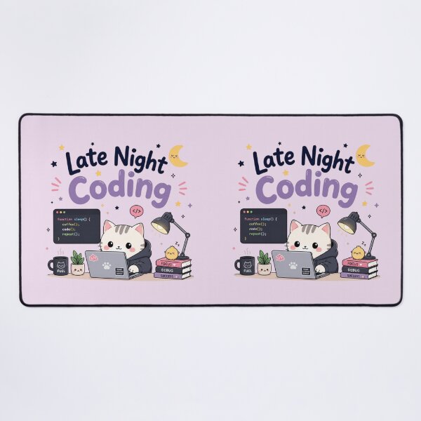 Item preview, Late Night Coding Cute Programmer Cat | Funny Developer & Coder Aesthetic Design designed and sold by Sanika arts .