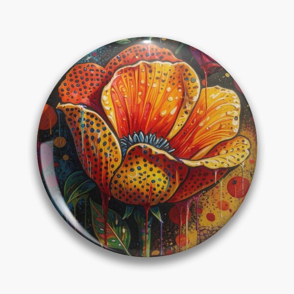 Item preview, Jeweled Poppy Flower Abstract Art  designed and sold by Beyond The Canvas.