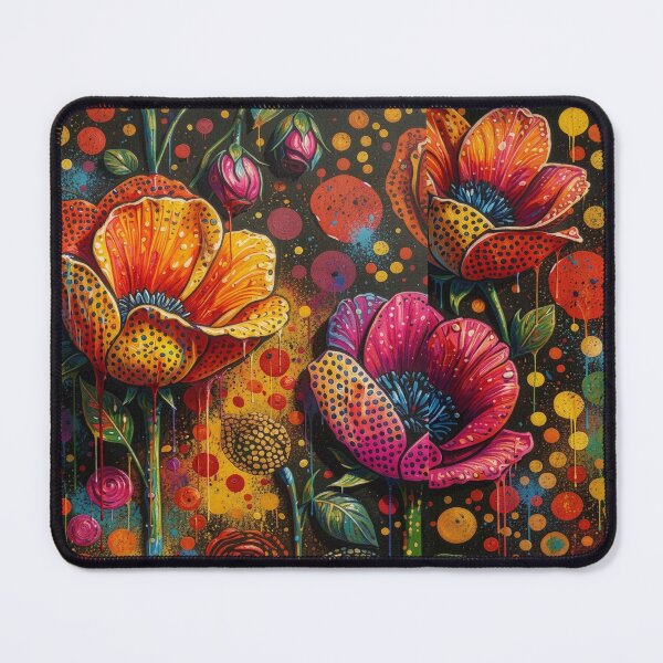 Item preview, Jeweled Poppy Flower Abstract Art designed and sold by Beyond The Canvas.