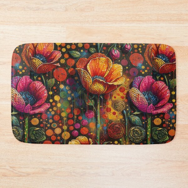 Item preview, Jeweled Poppy Flower Abstract Art  designed and sold by Beyond The Canvas.