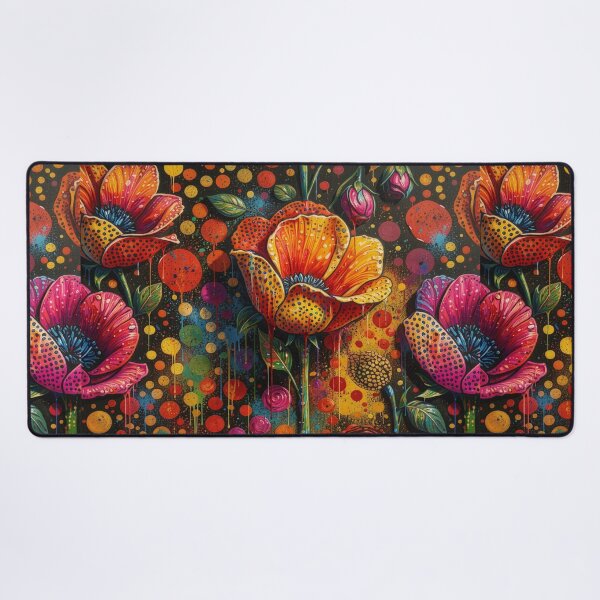Item preview, Jeweled Poppy Flower Abstract Art designed and sold by Beyond The Canvas.