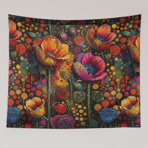 Item preview, Jeweled Poppy Flower Abstract Art  designed and sold by Beyond The Canvas.