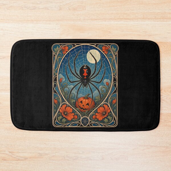 Item preview, Art Nouveau Black Widow Spider Halloween Pumpkin designed and sold by AntiqueImages.