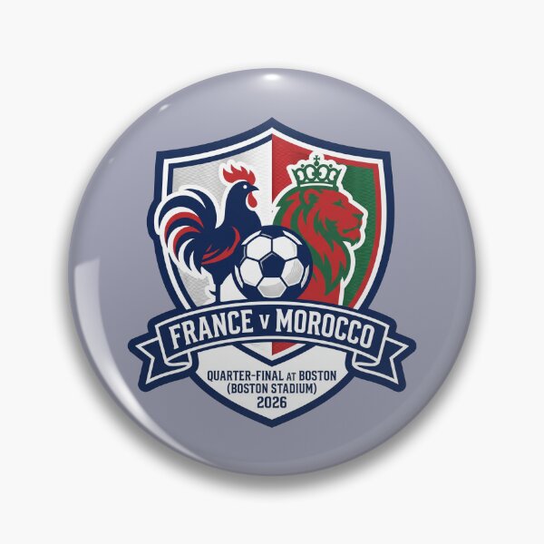 Item preview, France Morocco Soccer Match Crest Boston 2026 Sporty designed and sold by Pride Emblem Prints.