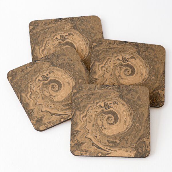 Item preview, Groovy Retro Abstract Black and Brown Swirl designed and sold by myrubiogarden.