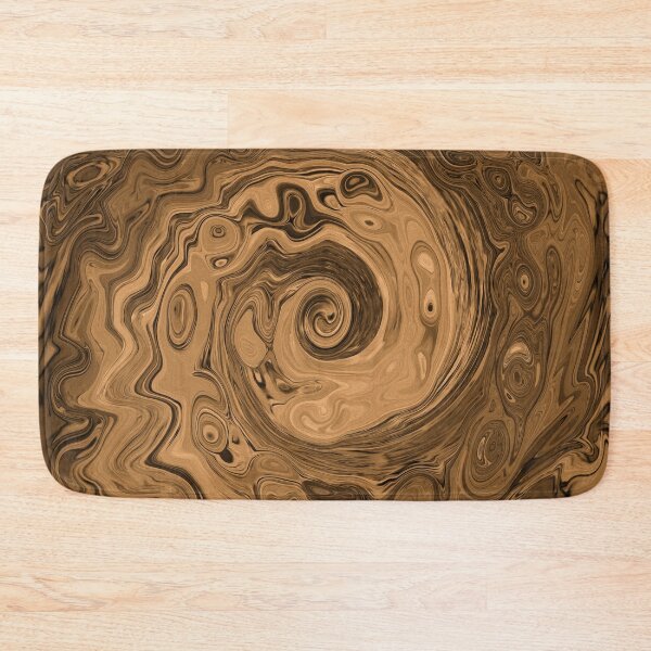 Item preview, Groovy Retro Abstract Black and Brown Swirl designed and sold by myrubiogarden.