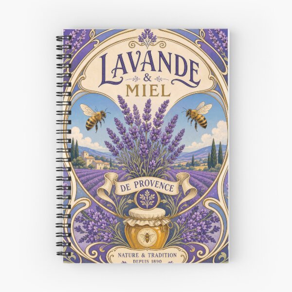 Item preview, Provence Lavender Honey Bees Vintage Art Nouveau designed and sold by AntiqueImages.