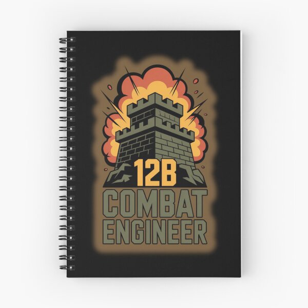 Item preview, 12B Combat Engineer — U.S. Army MOS Fortress Tower Emblem with Explosion Military Graphic designed and sold by GFamilyC.