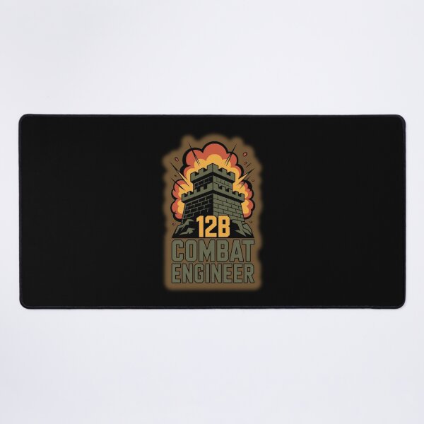 Item preview, 12B Combat Engineer — U.S. Army MOS Fortress Tower Emblem with Explosion Military Graphic designed and sold by GFamilyC.