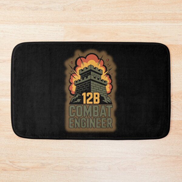 Item preview, 12B Combat Engineer — U.S. Army MOS Fortress Tower Emblem with Explosion Military Graphic designed and sold by GFamilyC.