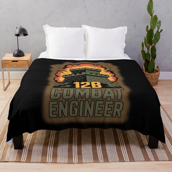 Item preview, 12B Combat Engineer — U.S. Army MOS Fortress Tower Emblem with Explosion Military Graphic designed and sold by GFamilyC.
