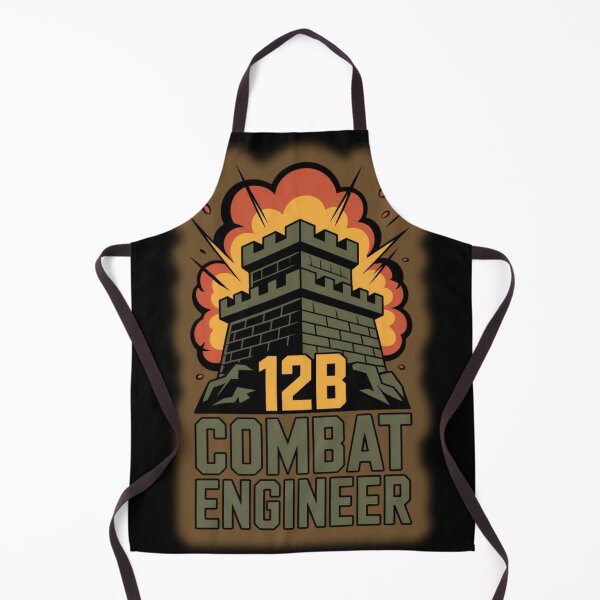 Item preview, 12B Combat Engineer — U.S. Army MOS Fortress Tower Emblem with Explosion Military Graphic designed and sold by GFamilyC.